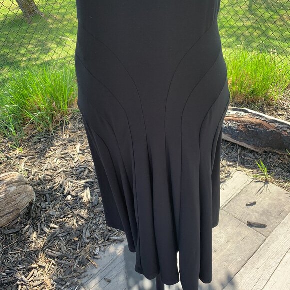 Vintage Y2K David Dixon Stretch Jersey Knit Halter Bodycon Fit & Flare Dress - Picture 3 of 15